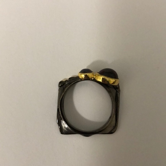 Artisan Black Opal modern design 925 ring size 7.5 - Picture 5 of 5